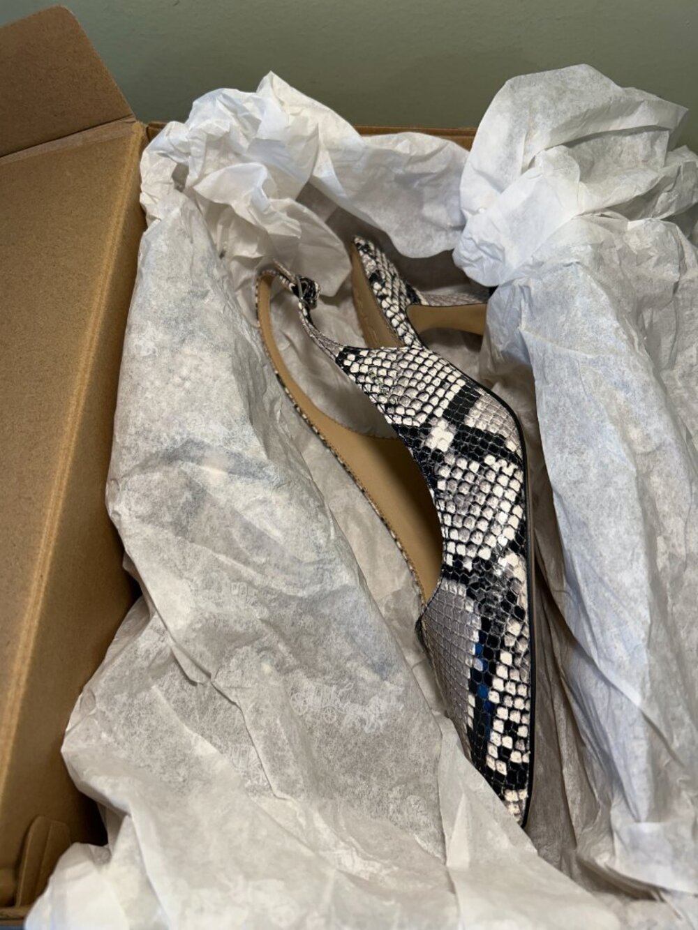 Coach Women's Slingback Heel With Snake Print - Picture 13 of 14